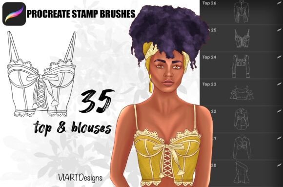 Download Fashion Tops&amp;blouses Stamp Procreate - Premium Resources