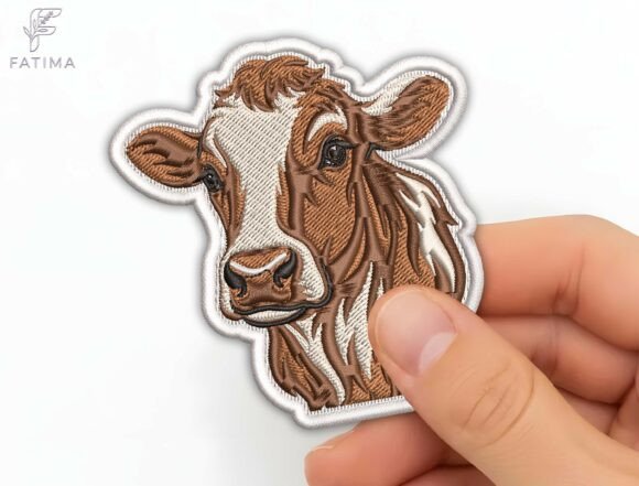 Download Realistic Cow Head Patch Embroidery File - Premium Bundle