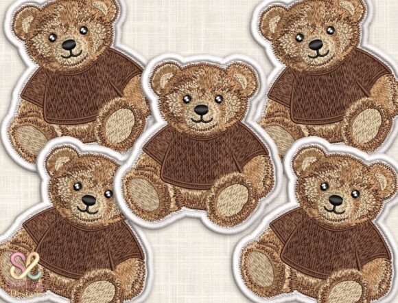 Download Cute Teddy Bear Embroidery Patch Design - Premium Bundle